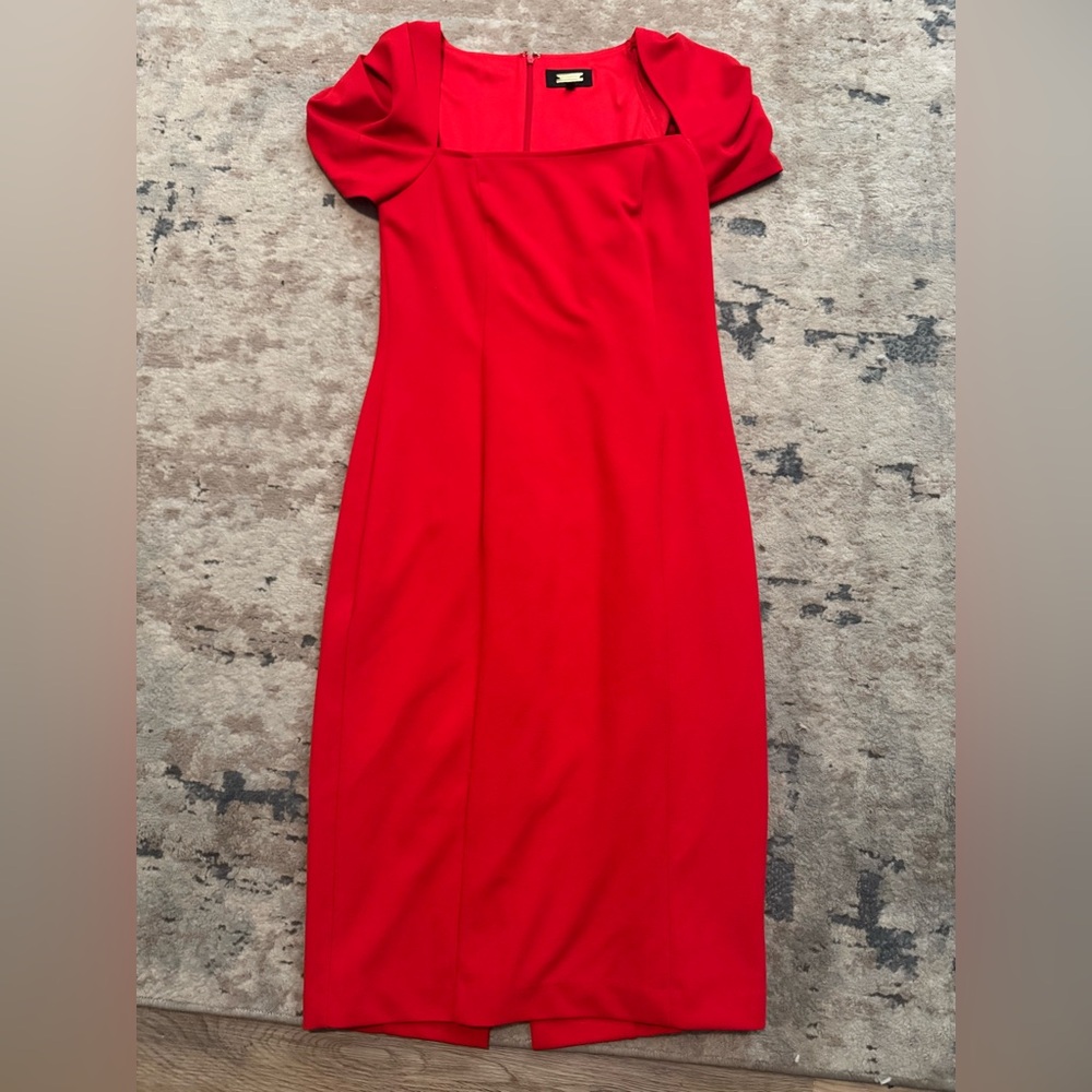 Alexia Admor Elegant Red Cap Sleeve Midi Dress Size Medium